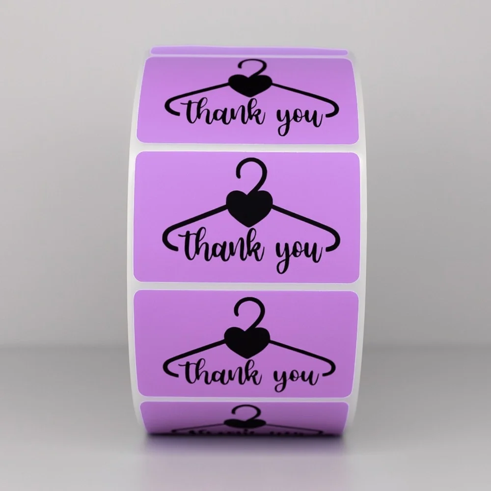 Thank You Stickers Hanger Heart | Red Labels for Small Business Packaging - Picture 2 of 11